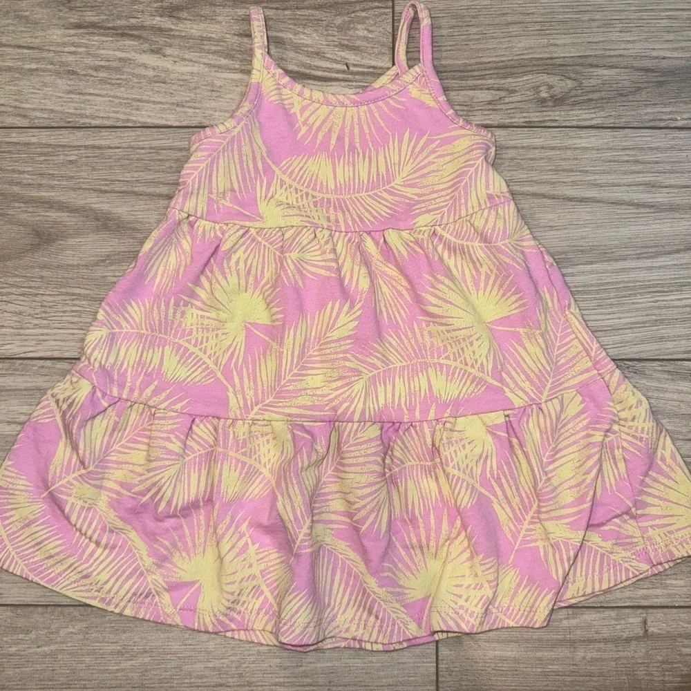 GRAYSON MINI Pink and Yellow Palm Print Dress